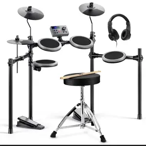 Donner DED-70 Electronic Drum Set with Quiet Mesh Pads, Electric Drum Kit for Beginner Practice & Home Use