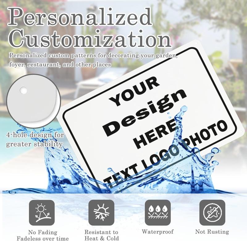 Custom Signs,Personalized Metal Signs for Office, Business,Workplace,Home,Yard,Arrow Signs,Shields,Love Signs,Decorative Slogans, Upload Images or Text,12 Colors,7 Styles (16x12Inch-Horizontal) B