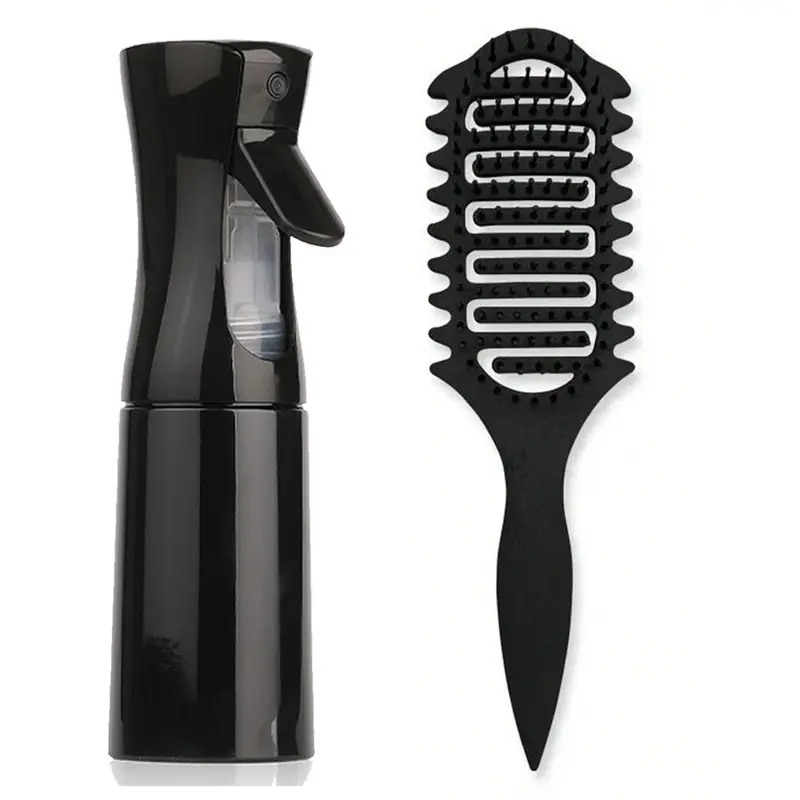 Vent Curl Defining Brush + Empty Hair Spray Bottle for Salon-Quality Waves, Vented Wavy & Coily Hair Curling Brush, Hair Styling Brush, Curly Hair Brush, Hair Styling Tools