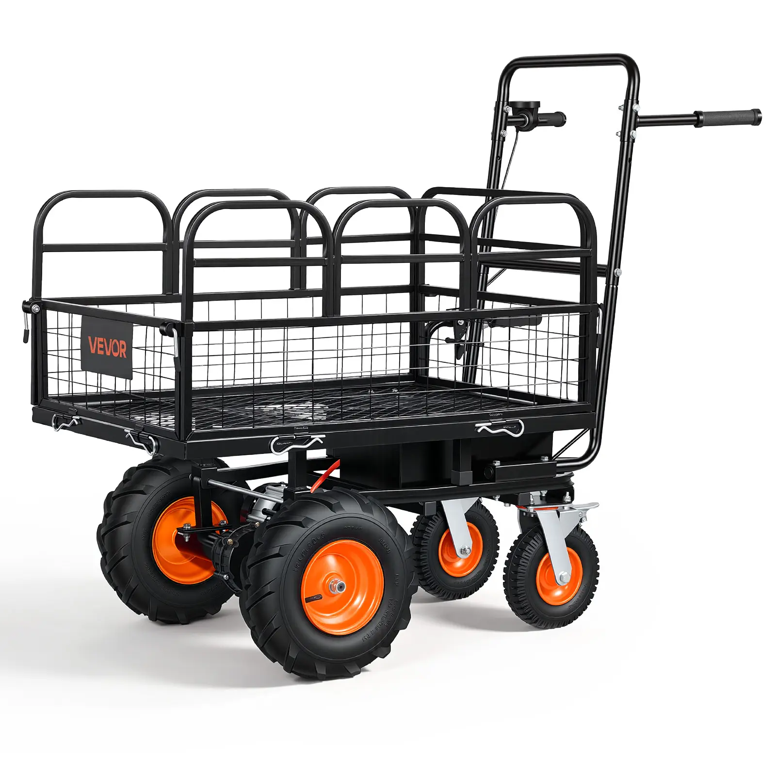【SummerFinds】VEVOR Electric Utility Cart, 36V 432Wh Battery Powered Electric Wagon, 500W Power Wheelbarrow with Brake, 660 lbs Load Heavy Duty Steel Garden Cart for Farm and Yard All Purpose Modular Cargo Bed