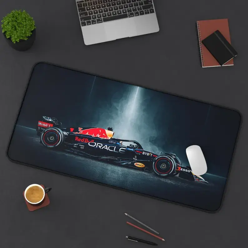 Motorsport Office Decor, Car Lover Gift, Gaming Mouse Pad, Red Bull ...