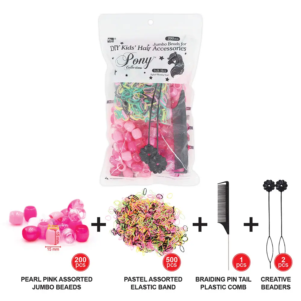 Jumbo Mixed Shape Acrylic Beads Bulk Pack - DIY Craft Kit for Kids’ Hair Braids, Customizable Creative Projects, Fine Motor Skills Development, Diy Mix Beads