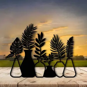 Metal Lifelike Fiddle Leaf Fig Tree, Fiddle Leaf Fig Silhouette Decor, Outdoor Garden Decor, Home Decor, Room Decor, Garden Decor