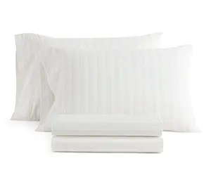 Martha Stewart Francesca Stripe White/Beige King Sheet Set