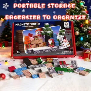 Assembly-Style Christmas Decorative Toys，Magnetic Blocks-50-77PCS Magnetic Building,Toys for Kids Boys Girls Ages 4-8 Christmas Birthday Gifts Multifunction，Quickly strengthen the parent-child bond