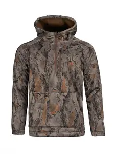Soft Sided Mid-Weight 1/4 Zip Camo Layering Hoodie