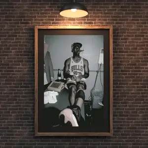 Michael Jordan Cigar Poster  Wall Art, Vintage Print for Sports Fans & Home Decor