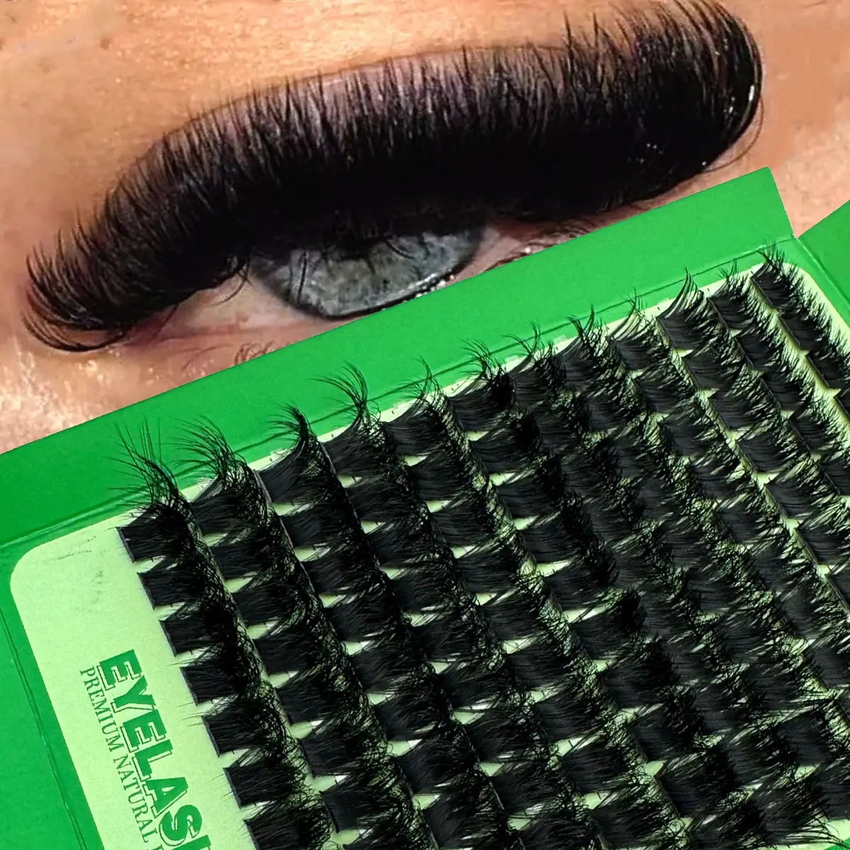 200D/180D/160D New 5D Fluffy Lash Clusters, Volume Cluster Lashes, Thick Eyelash Extensions Volumized False Eyelashes D Curl Individual Lashes 10-18MM Cosplay 3D Wispy Mink Fake Eyelashes Makeup DIY Extension Manga Lash