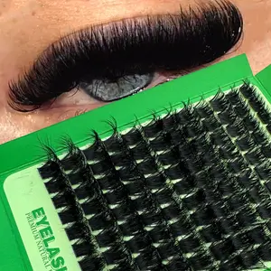 200D/180D/160D/100D/80D New 5D Fluffy Lash Clusters Thick Cluster Eyelash Extensions D Curl Lashes Clusters Individual Lashes 10-18MM Cosplay 3D Wispy Thick Mink Fake Eyelashes Makeup Eyelash Clusters DIY Extension Manga Lash  Cluster