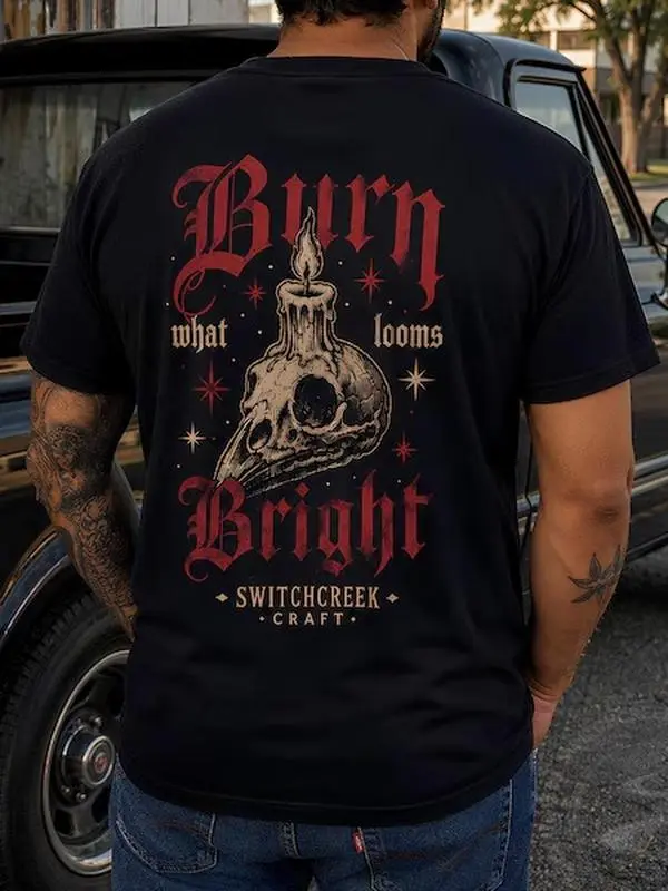 Gothic Tshirt, Streetwear Graphic Tee Vintage Raven Skull Graphic Shirt #SohoChic