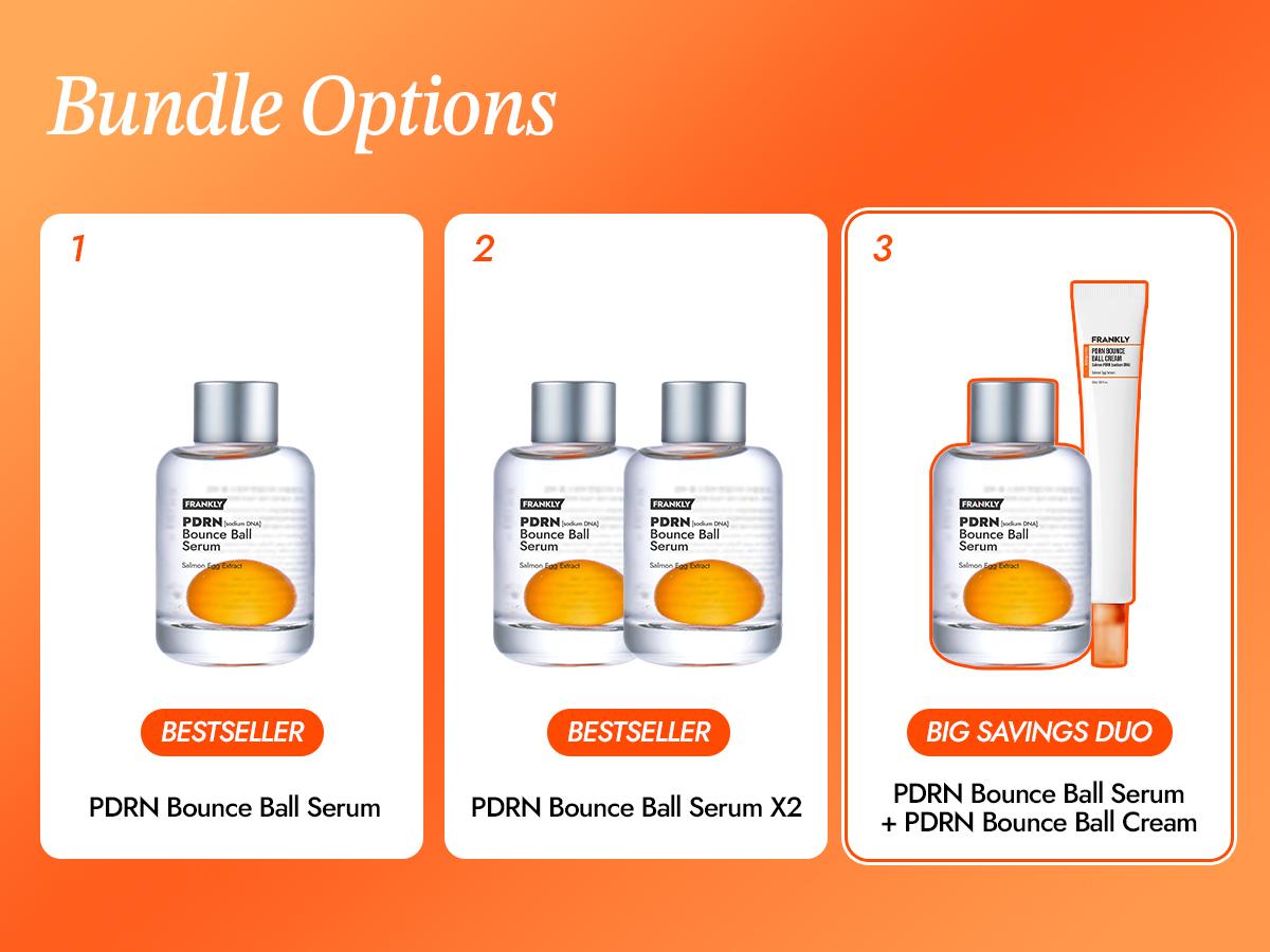 [FRANKLY] PDRN Bounce Ball Serum | 99% Pure Salmon DNA Moisturizer for Skin Repair & Glow Skin | Barrier Repair, Glow Skin, Plumping Effect, Korean Skincare, Lightweight