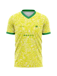 Brazil National Team Football Jersey 2026 Fan Christ Savior Sports T-Shirt, Quick-Dry Fabric, Short Sleeve, Casual Fit