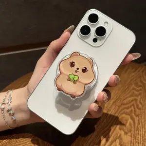 Cute Bear Quokka MagSafe Phone Grip – Kawaii Chubby Bear Magnetic Pop Socket & Kickstand – Adorable Aesthetic for Phone & Kindle Users