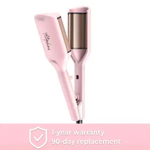 ATOPSKINS Instant Beachy Vibes!  Ionic Deep Waver Curling Wand: Effortlessly Achieve Natural, Voluminous Curls! Pink Hair Curler