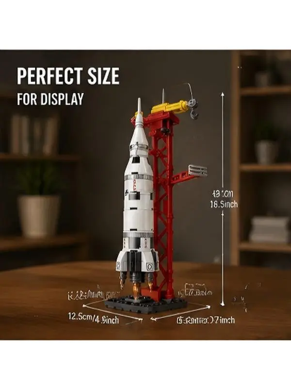 Space Rocket Building Blocks Set  Realistic Launch Tower Model | STEM Educational Toy for Kids & Space Lovers