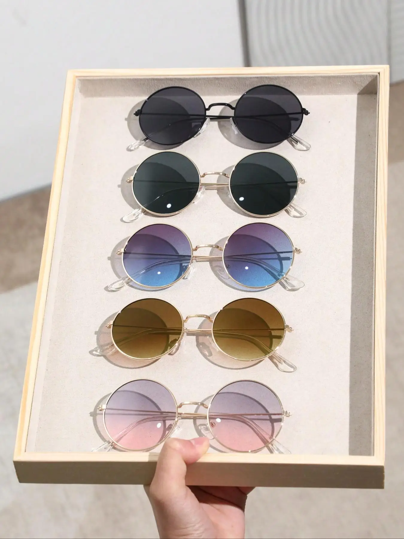 Unisex Vintage Simple Round Frame Sunglasses Trends 2024, Designer Sunglasses, Casual Trendy Sunglasses for Men & Women, Fashion Accessories for Outd