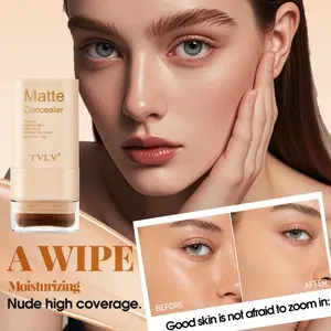 2-In-1 Foundation Concealer Stick, Long-Lasting Waterproof Matte Effect, Internal Brush Head, Full Coverage Creamy Texture, Multi-Tones Available, Makeup