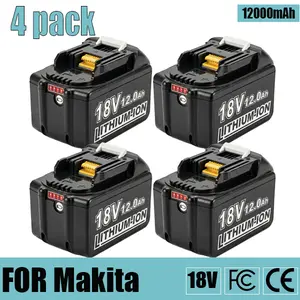 4-Pack Replacement for Makita 18VBattery 12.0Ah Compatible with 18Volt Lithium-ion BL1830/BL1860B/BL1850B/BL1840B/BL1830B/BL1815B Power Tools Portable Hand-Cranked Chainsaw Sharpener Kit Electric Drill Bit Sharpener High Performance Drill Bit Grinder