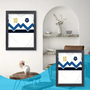 18x14 inch sports jersey display case, Picture Frame with black sleek, heavy-duty stand secures jerseys and sweatshirts, transparent scratch-resistant design showcases collectibles, wall-mountable, perfect holiday gift for collectors and fan cav