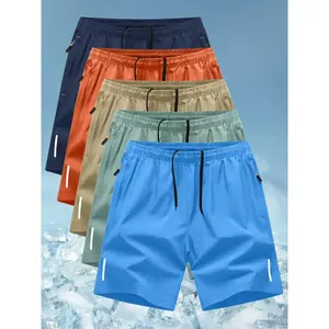 Men's Solid Color Swim Shorts, Regular Fit Casual Comfy Breathable Swim Shorts for Summer, Men's Swimwear Bottoms for Beach Swimming, Activewear, Clothing