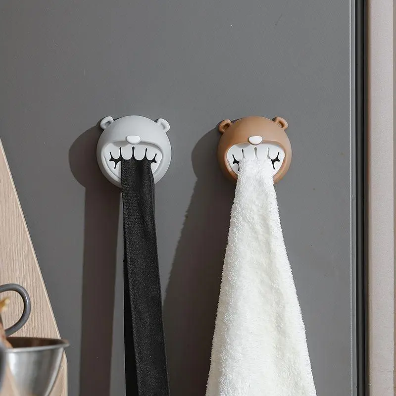 Bathroom Organizer 3 Piece Set, Girls' Room Accessories, Bear Adhesive Hooks, Wall Decoration, Towel Rack, Bathroom Decor Set, Funky Home Decor, Autumn Home Decor, Kitchen Accessories, Quirky Home Decor, Kitchen Decorative Hanger for Easy Tie Storage