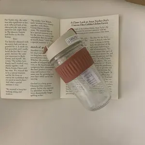 Korean Glass Water Bottle ins Portable Glass Cup With Lid Straw For Coffee Milk Tea Juice Anti-scalding School Drink Bottle Gift
