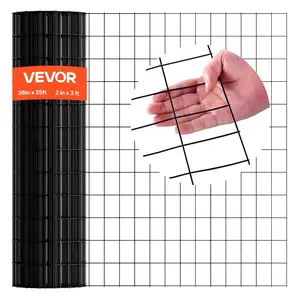 VEVOR Hardware Cloth 36 inx 25 ft, 2x 3 in Mesh 16 Gauge Galvanized Wire Mesh Roll, Weather-Resistant Vinyl Coated Chicken Wire Fencing, Heavy Duty Welded Garden Plant Fencing for Rabbit Cage Snake