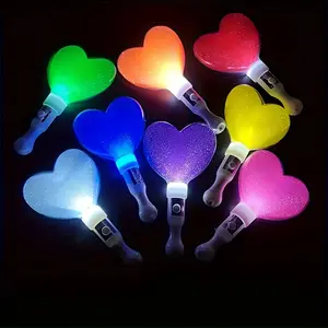 8 Colorful LED Glow Sticks Set - Heart Star Circle Designs, 3 Flashing Modes, Glow-in-the-Dark Party Supplies, Perfect for Weddings Birthdays Bridal Showers Carnivals Halloween Christmas Decorations