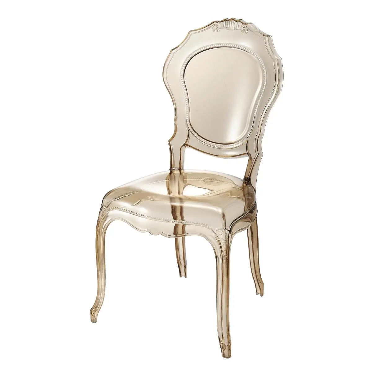212 MAIN Default Amber Plastic Armless 1-Person Chair - Outdoor Furniture Piece That Adds Beauty and Style for Garden Use, Outdoor Patio Furniture, One Person