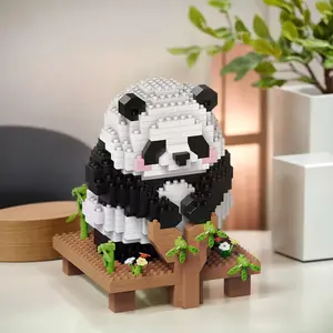Panda Design Building Blocks, Creative Micro Building Blocks, Building Block Bear, DIY Assembly Puzzle Toy for Family, Creative Birthday Gift