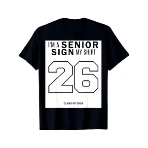 Senior Class Of 2026 T Shirt Sign My Shirt With Number 26 Graduation Countdown Senior Week Celebration Party Outfit Funny Graduation Gift Idea