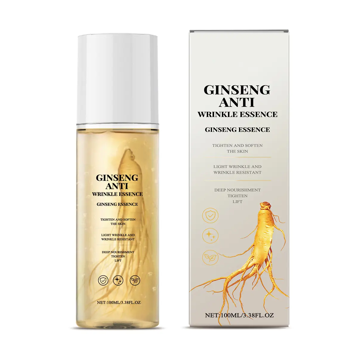 Ginseng Firming Serum for Face & Eyes – Hydrating Essence for Fine Lines, Nourishes & Promotes Smooth Elastic Radiant Skin