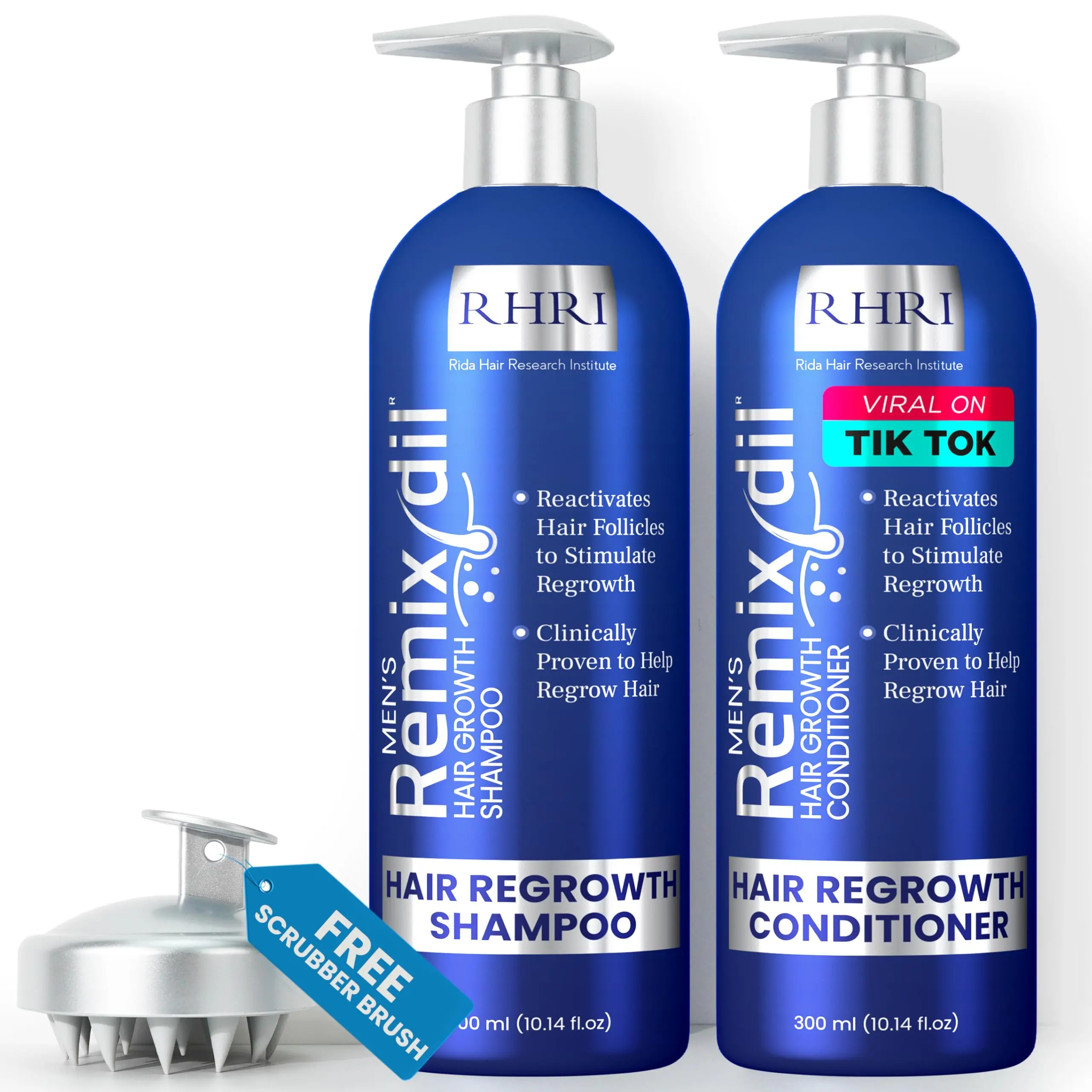 Hair Growth Shampoo & Conditioner Set for Men | Hair Regrowth & Strengthening | Thickening, Soothing Formula for Healthy, Vibrant Hair | 10.14 fl.oz (2-Pack)