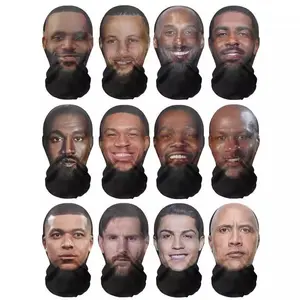Kobe, James, Jordan, Curry face prank prank headgear full-face 3D mask balaclava(2-piece set)