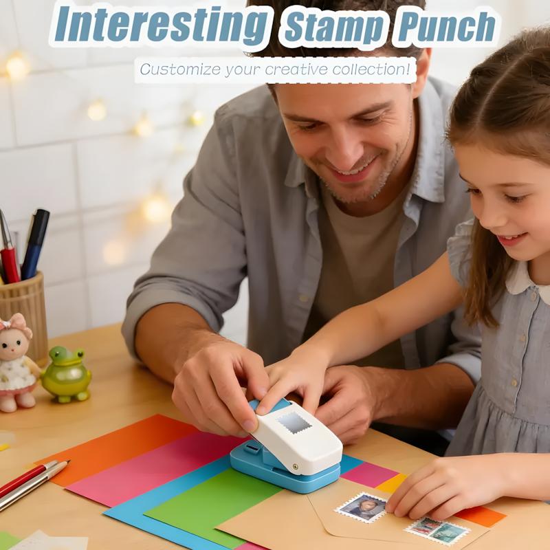 Stop Cutting by Hand!  Large Stamp-Style Puncher for Perfect Edges. Easy DIY Postage Stamps for Envelopes & Journals. Great Gift for Crafters, Teachers & Kids - Note: This product does NOT include stickers or refill materials