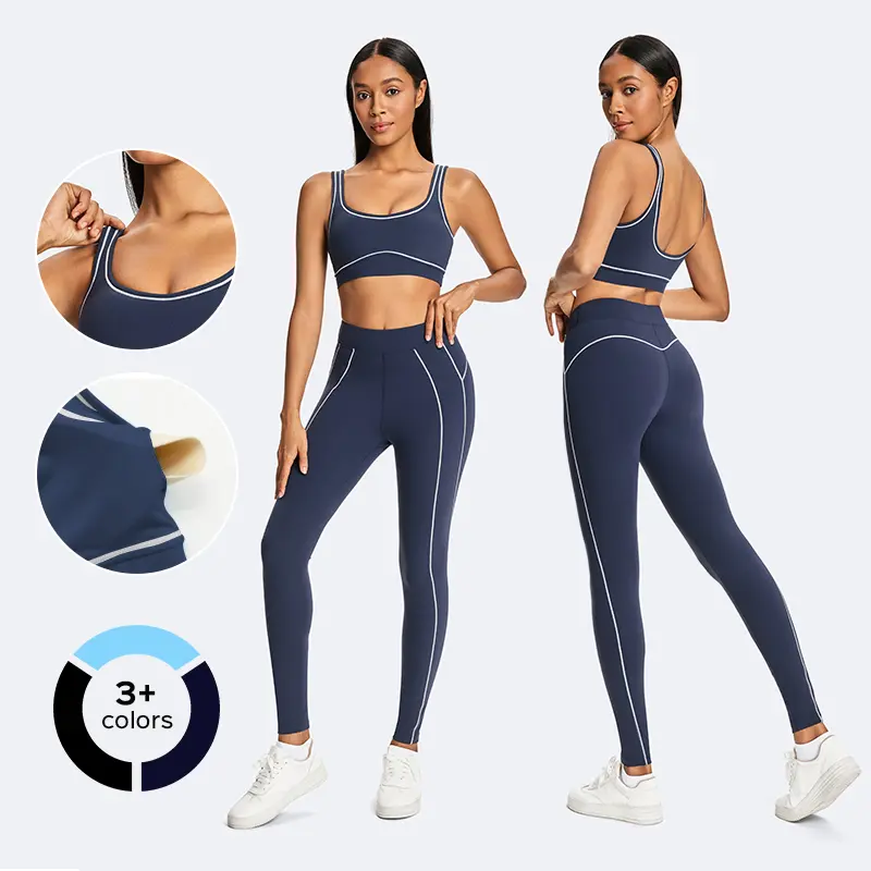 Women's High-Waisted Recycled Spandex Scrunch Sports Leggings - Comfy, Breathable, Contrast Stitching Gym Tights Clothes for Yoga, Volleyball Training, Running Pants, High Waist Leggings, Skinny Sportswear, Spandex For Gym, Pants For Running, Female
