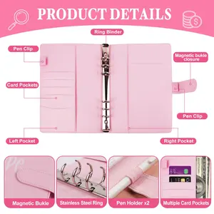 100 Envelopes Money Saving Challenge - A5 Money Saver Budget Binder Book with Cash Envelopes and Numbers, 100-Days of Easy and Funny Ways to Save $5,050 Cash Envelope Challenge Binder, Pink Finance Checklist Organizer