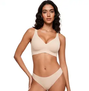 Jelly Wireless Womens Comfortable Wireless Bras Push Up Bralettes Seamless Tshirts Bras Deep V Everyday Bras