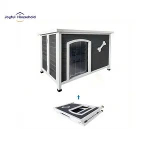 outstanding quality  40.55 Wooden Folding House Outdoor Waterproof Cage Indoor Solid Wood Outside Dog Shelter Kennel Easy To AssembleCat House