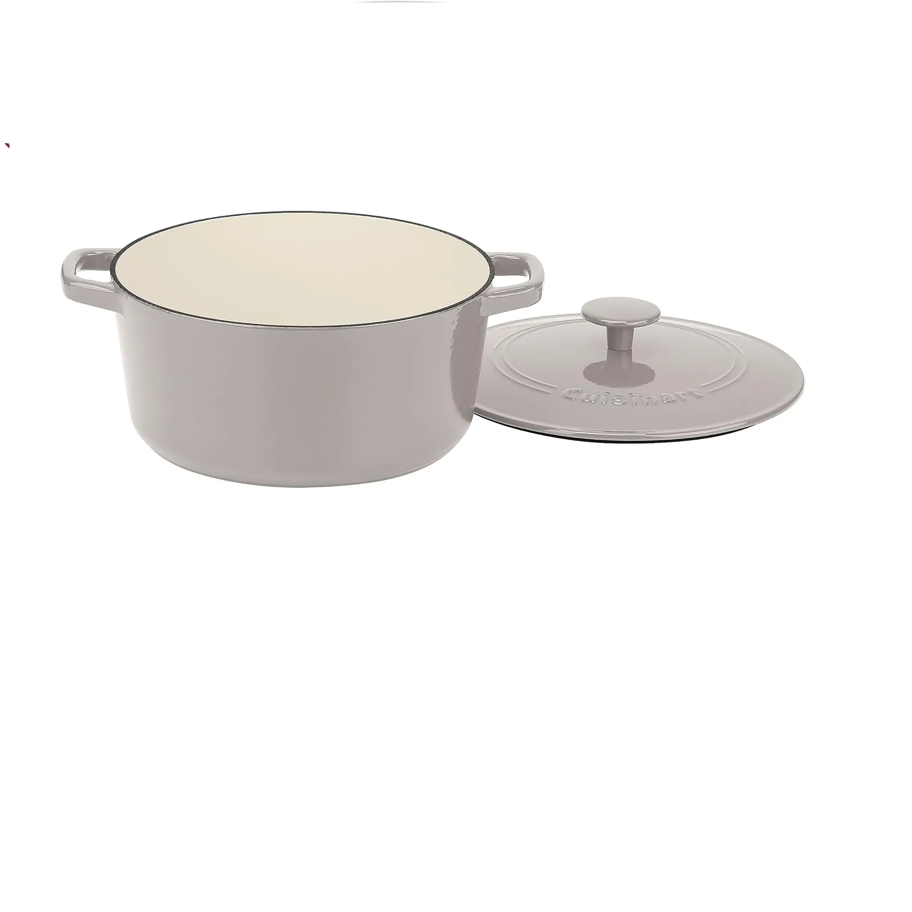 Cuisinart Chef's Classic Enameled Cast Iron 5-Quart Round Covered Casserole, Linen