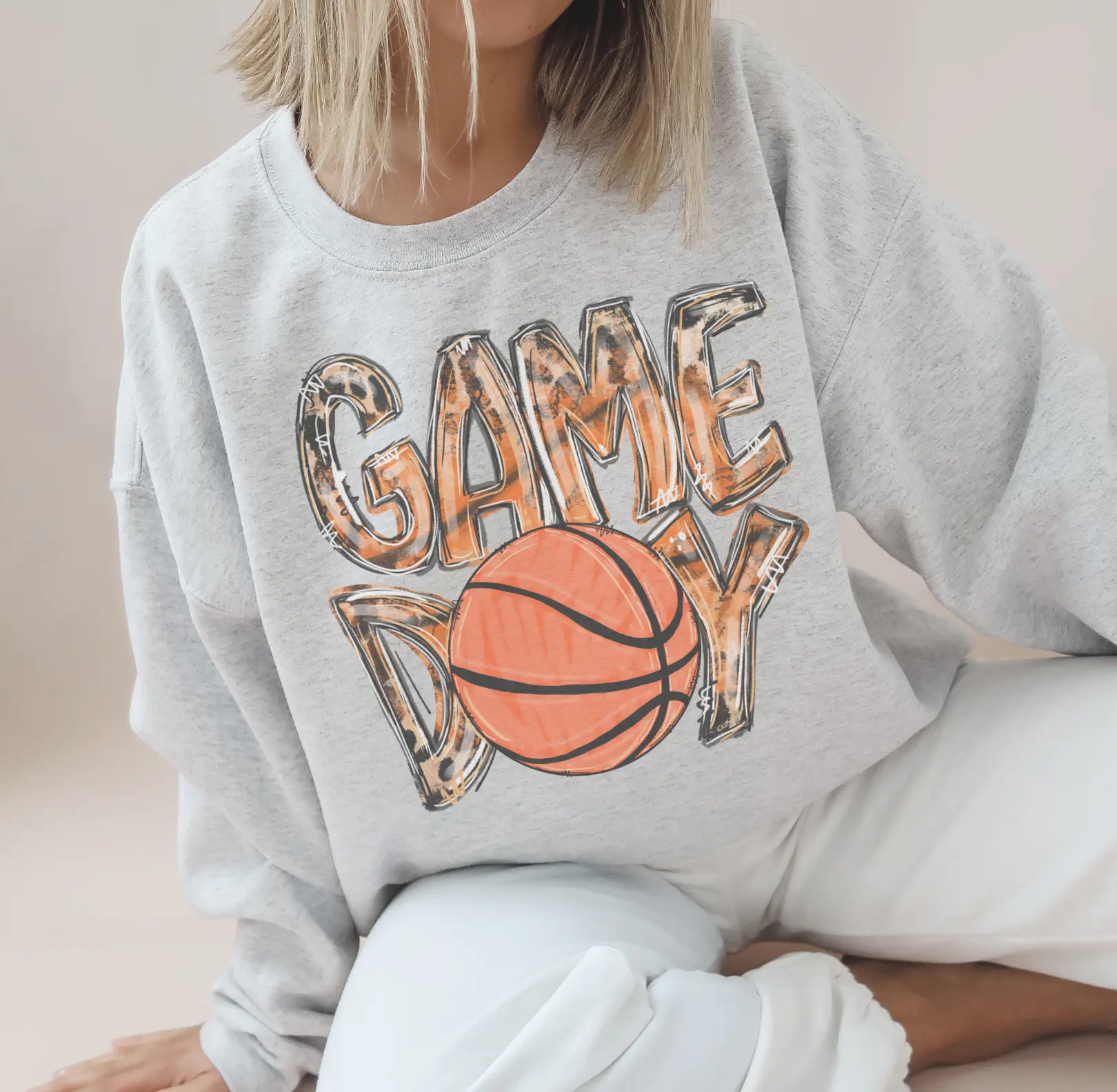 Basketball Sweatshirt Game Day Basketball Pullover Basketball Sports Sweatshirt Womens Sports Pullover GameDay Sports Sweatshirts Womens Game Day Pullover Long Sleeve Casual