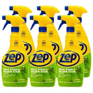 ZEP 32 oz. Mold Stain and Mildew Stain Remover, Professional Mold & Mildew Stain Remover with Bleach, Heavy-Duty Cleaner for Bathrooms, Removes Stains from Grout, Tile, Tubs & Shower Doors, Whitens Surfaces, Not for Metal or Natural Stone.