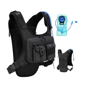 Christmas Gift Running Vest,Unisex Hydration Pack with 2L Water Bag, Multi-Pocket Edc, Lightweight Adjustable Outdoor Backpack, Reflective Design, Jogging Equipment