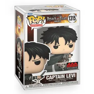 Funko POP Anime: Attack on Titan - Captain Levi Ackerman Vinyl Figure with Epic Collectibles Premium Box Protector Included