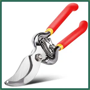 Polished Steel Handheld Pruning Shears, Non-Slip Grip, Durable for Garden Branch and Tree Trimming