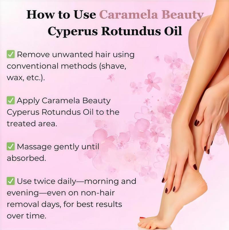 3 Pack-Caramela Beauty CyperusRotundusOilforNaturalPermanent Hair Reduction FB Mildand Non-irritatingBody Care Wax,Moisturizing &SoothingforSkinCareDepilatory, Unisex HairRemovalCreamoil,DailyUseCosmetic Gentle Removal