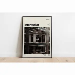 Interstellar Movie Poster, Interstellar Poster, Midcentury Art, Minimalist Art, Retro Poster, Vintage Poster, Home Decor Y2K Room Wall Decoration