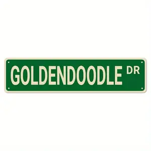 VividViGoldendoodle Dr Street Signs Metal Tin Signs Goldendoodle Decor Goldendoodle Sign Dog Gift Wall Decor for HomeBedroomMan Cave 16x4 Inch