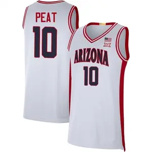 White #10 Peat Arizona Style Basketball Jersey, College Basketball Fan Jersey, Breathable Mesh Sleeveless Tank Top, Game Day Outfit Gift