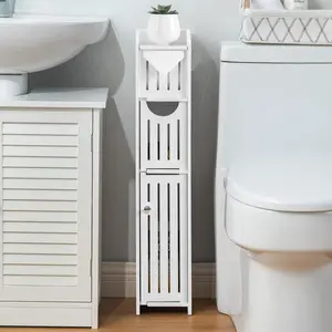 Small Bathroom Storage Cabinet, Modern 3-Tier Design, Waterproof Material, Ideal for Toilet Paper and Washroom Supplies, Bedroom and Bathroom Use, Freestanding Bathroom Cabinet, Bathroom Floor Cabinet